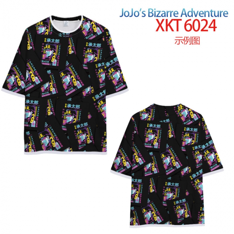 JoJos Bizarre Adventure Loose short-sleeved T-shirt with black (white) edge 9 sizes from S to 6XL XKT6024