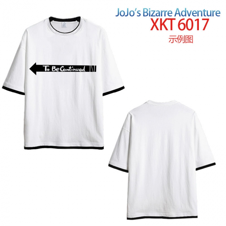 JoJos Bizarre Adventure Loose short-sleeved T-shirt with black (white) edge 9 sizes from S to 6XL XKT6017