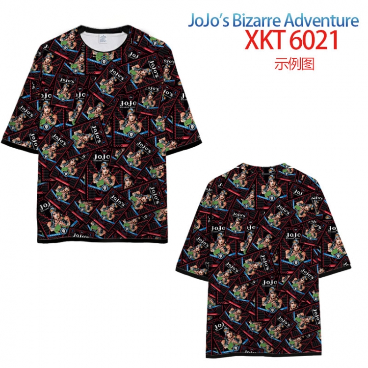 JoJos Bizarre Adventure Loose short-sleeved T-shirt with black (white) edge 9 sizes from S to 6XL XKT6021