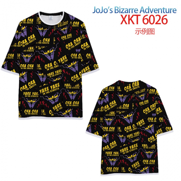 JoJos Bizarre Adventure Loose short-sleeved T-shirt with black (white) edge 9 sizes from S to 6XL XKT6026