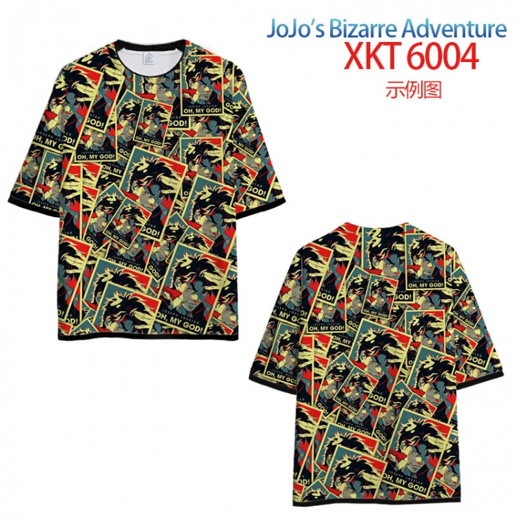 JoJos Bizarre Adventure Loose short-sleeved T-shirt with black (white) edge 9 sizes from S to 6XL XKT6004
