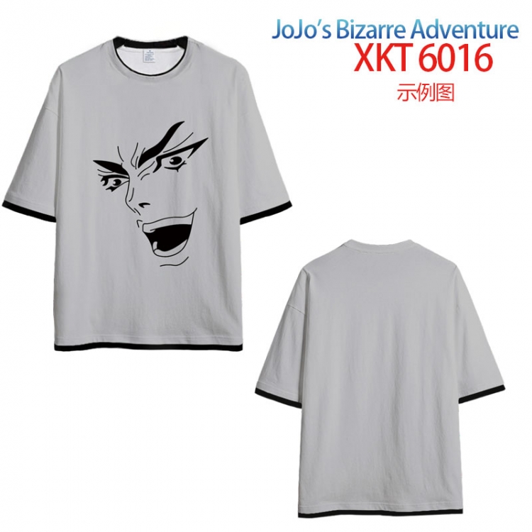 JoJos Bizarre Adventure Loose short-sleeved T-shirt with black (white) edge 9 sizes from S to 6XL XKT6016