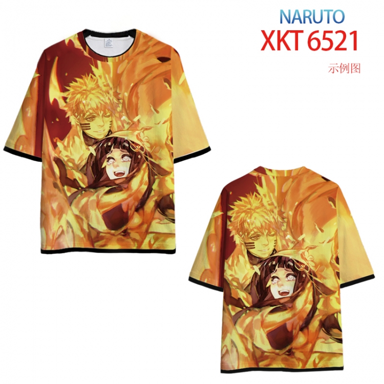 Naruto Loose short-sleeved T-shirt with black (white) edge 9 sizes from S to 6XL XKT6521