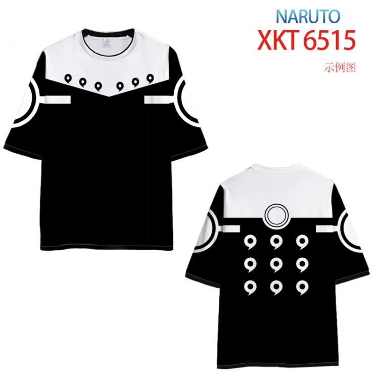 Naruto Loose short-sleeved T-shirt with black (white) edge 9 sizes from S to 6XL XKT6515