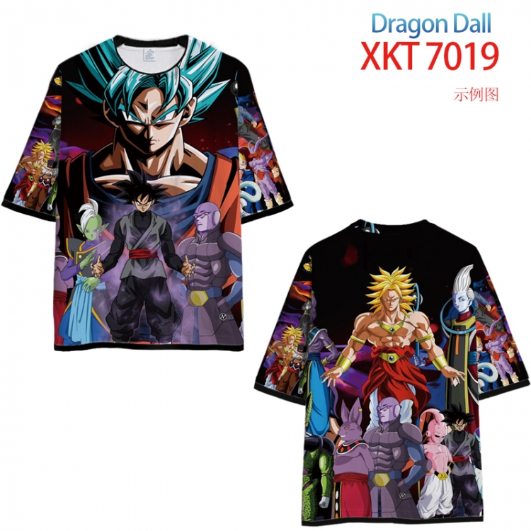 DRAGON Ball Loose short-sleeved T-shirt with black (white) edge 9 sizes from S to 6XL XKT7019