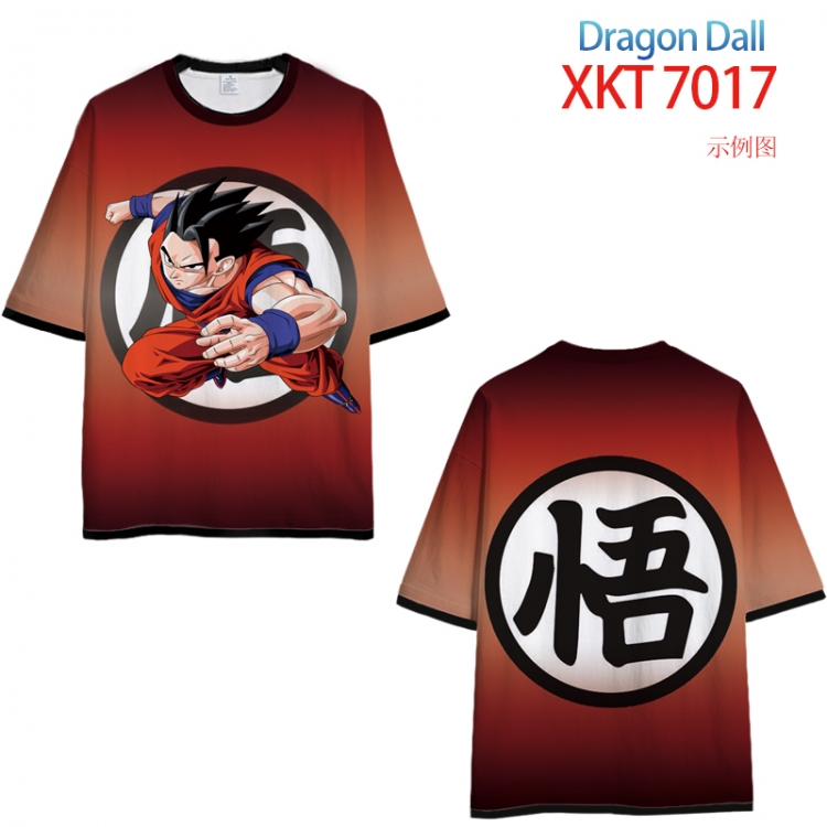 DRAGON Ball Loose short-sleeved T-shirt with black (white) edge 9 sizes from S to 6XL XKT7017