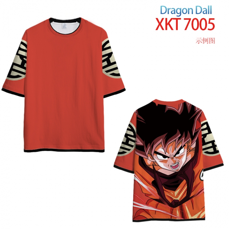 DRAGON Ball Loose short-sleeved T-shirt with black (white) edge 9 sizes from S to 6XL XKT7005