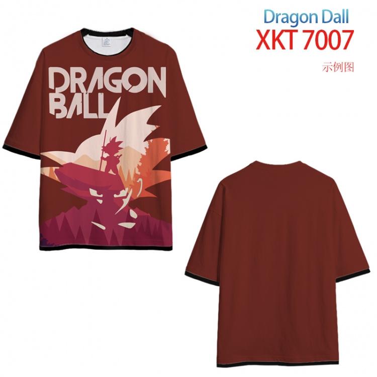 DRAGON Ball Loose short-sleeved T-shirt with black (white) edge 9 sizes from S to 6XL XKT7007