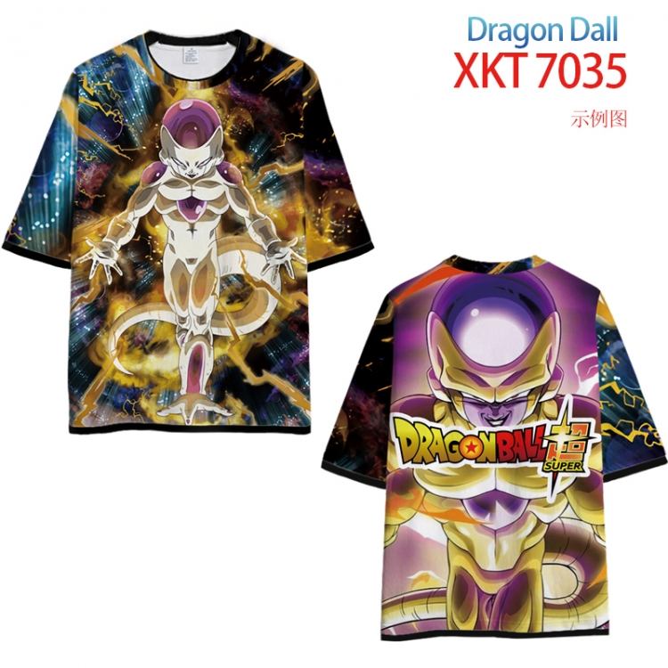 DRAGON Ball Loose short-sleeved T-shirt with black (white) edge 9 sizes from S to 6XL XKT7035