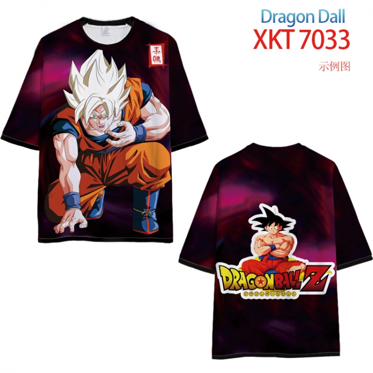 DRAGON Ball Loose short-sleeved T-shirt with black (white) edge 9 sizes from S to 6XL XKT7033