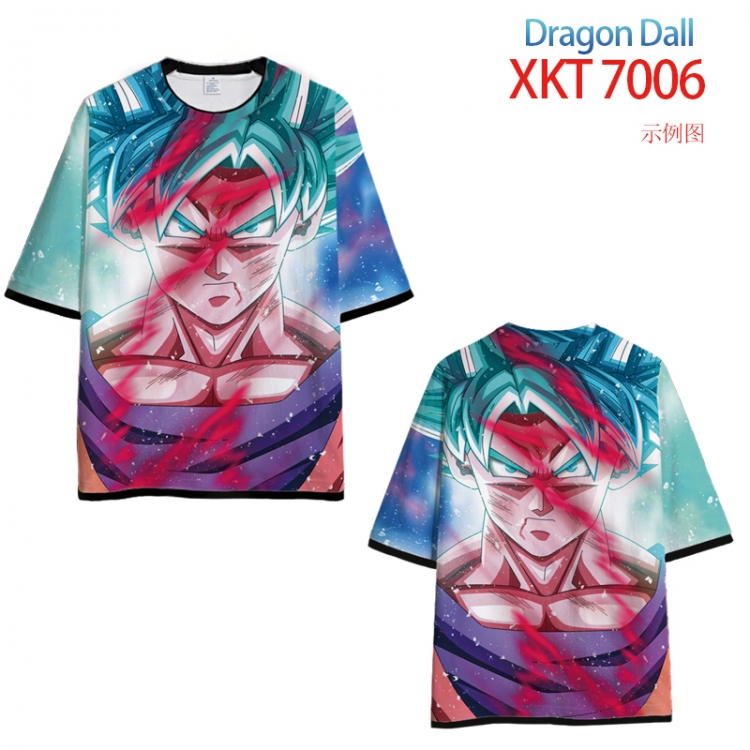 DRAGON Ball Loose short-sleeved T-shirt with black (white) edge 9 sizes from S to 6XL XKT7006