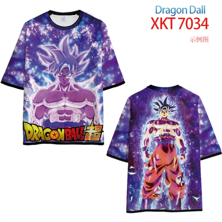 DRAGON Ball Loose short-sleeved T-shirt with black (white) edge 9 sizes from S to 6XL XKT7034