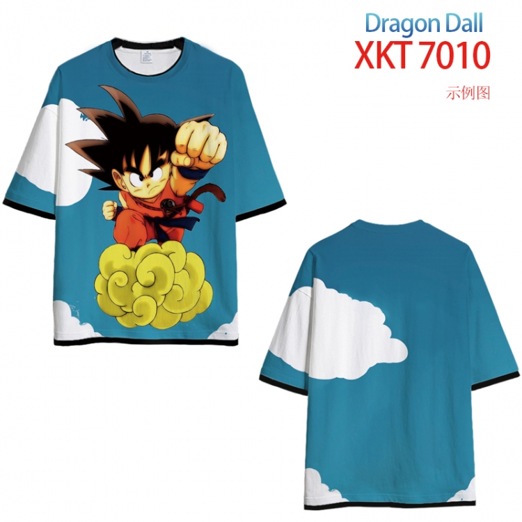 DRAGON Ball Loose short-sleeved T-shirt with black (white) edge 9 sizes from S to 6XL XKT7010