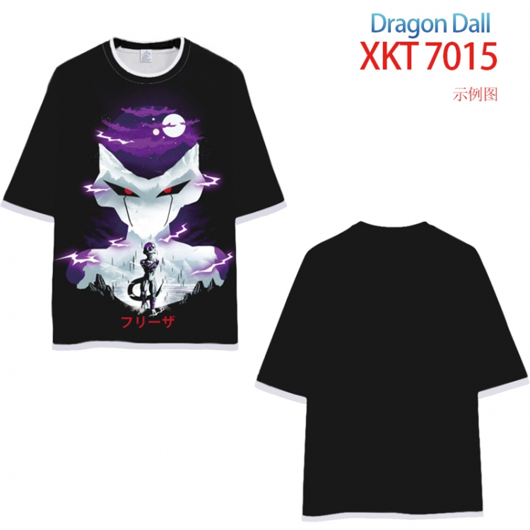 DRAGON Ball Loose short-sleeved T-shirt with black (white) edge 9 sizes from S to 6XL XKT7015