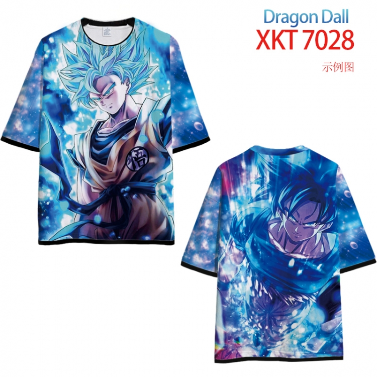 DRAGON Ball Loose short-sleeved T-shirt with black (white) edge 9 sizes from S to 6XL XKT7028
