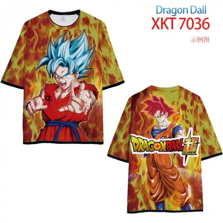 DRAGON Ball Loose short-sleeved T-shirt with black (white) edge 9 sizes from S to 6XL XKT7036