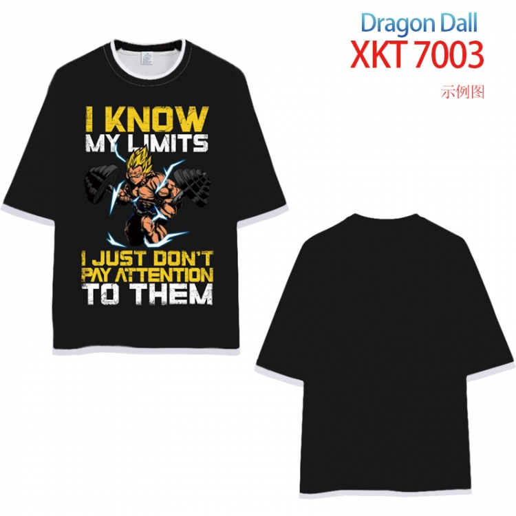 DRAGON Ball Loose short-sleeved T-shirt with black (white) edge 9 sizes from S to 6XL XKT7003