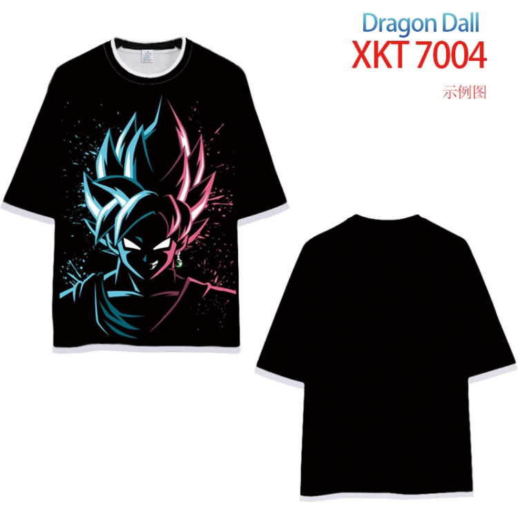 DRAGON Ball Loose short-sleeved T-shirt with black (white) edge 9 sizes from S to 6XL XKT7004