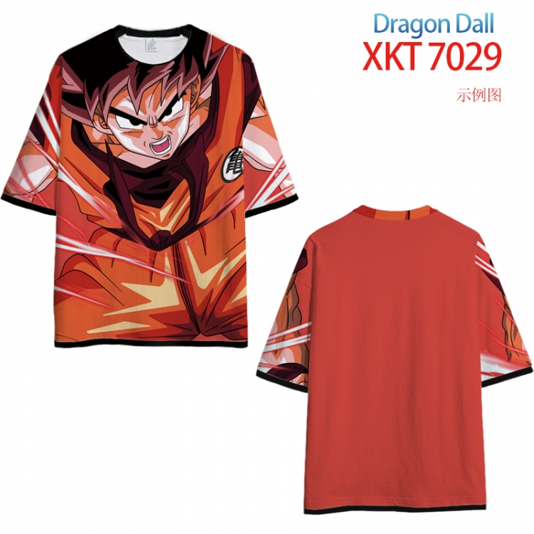 DRAGON Ball Loose short-sleeved T-shirt with black (white) edge 9 sizes from S to 6XL XKT7029