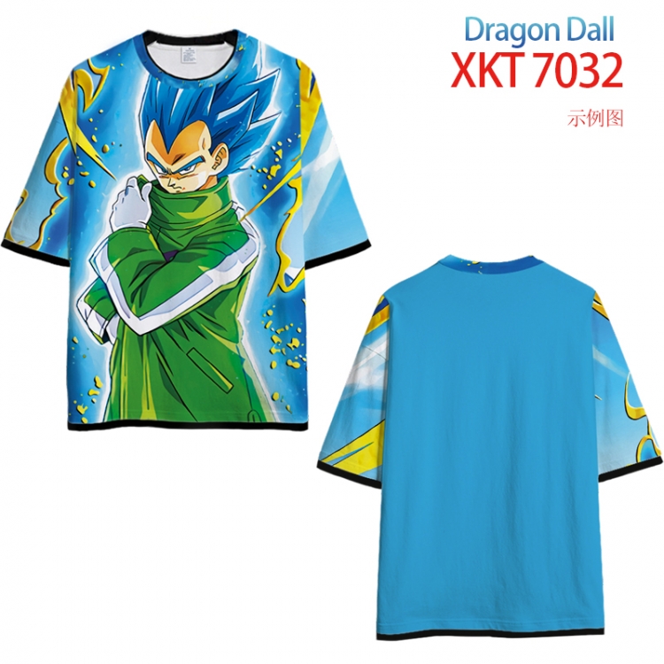 DRAGON Ball Loose short-sleeved T-shirt with black (white) edge 9 sizes from S to 6XL XKT7032