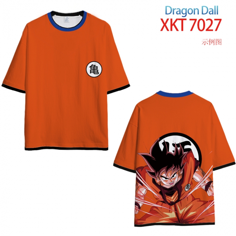 DRAGON Ball Loose short-sleeved T-shirt with black (white) edge 9 sizes from S to 6XL XKT7027
