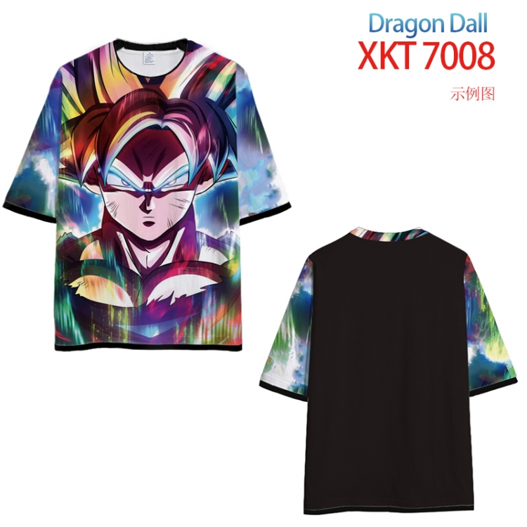 DRAGON Ball Loose short-sleeved T-shirt with black (white) edge 9 sizes from S to 6XL XKT7008