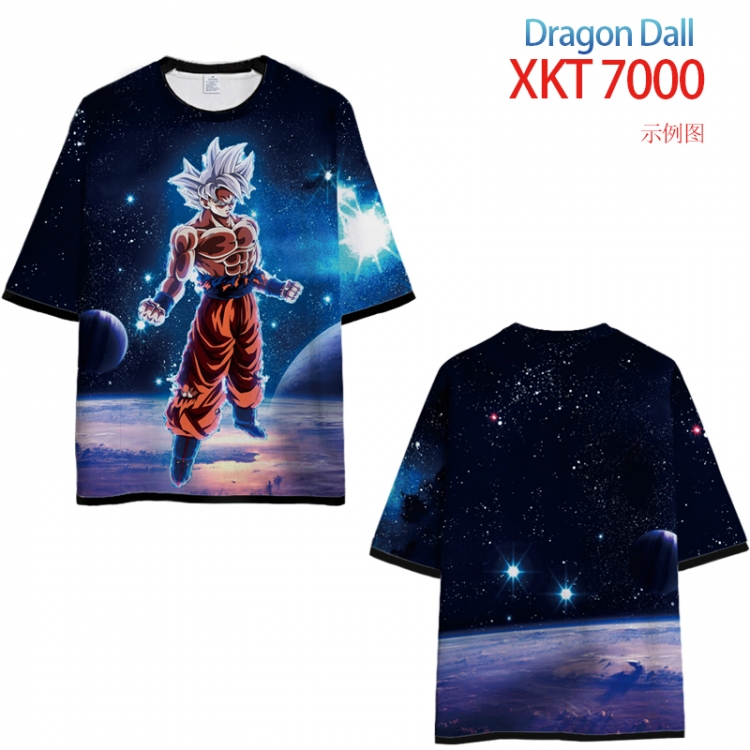 DRAGON Ball Loose short-sleeved T-shirt with black (white) edge 9 sizes from S to 6XL XKT7000