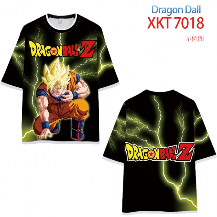 DRAGON Ball Loose short-sleeved T-shirt with black (white) edge 9 sizes from S to 6XL XKT7018