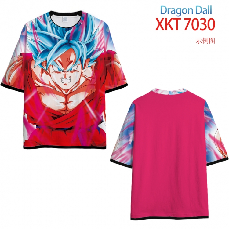 DRAGON Ball Loose short-sleeved T-shirt with black (white) edge 9 sizes from S to 6XL XKT7030