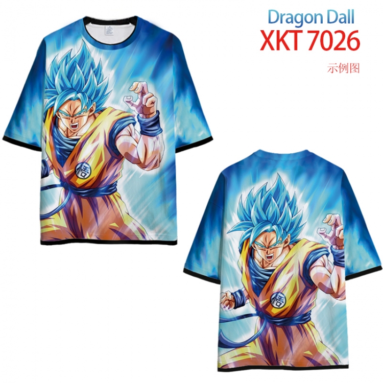 DRAGON Ball Loose short-sleeved T-shirt with black (white) edge 9 sizes from S to 6XL XKT7026
