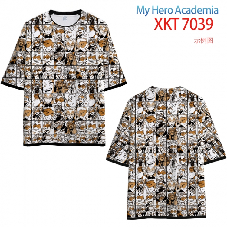 My Hero Academia Loose short-sleeved T-shirt with black (white) edge 9 sizes from S to 6XL XKT7039