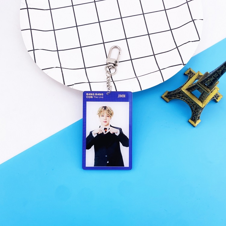 BTS JIMIN New square Keychain pendant 4.5X7CM a set of 5