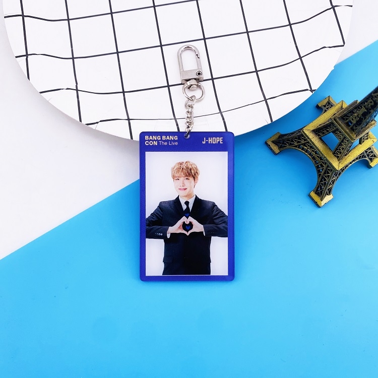 BTS J-H New square Keychain pendant 4.5X7CM a set of 5