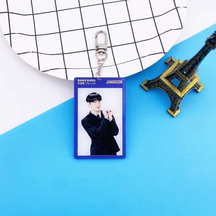 BTS JK New square Keychain pendant 4.5X7CM a set of 5