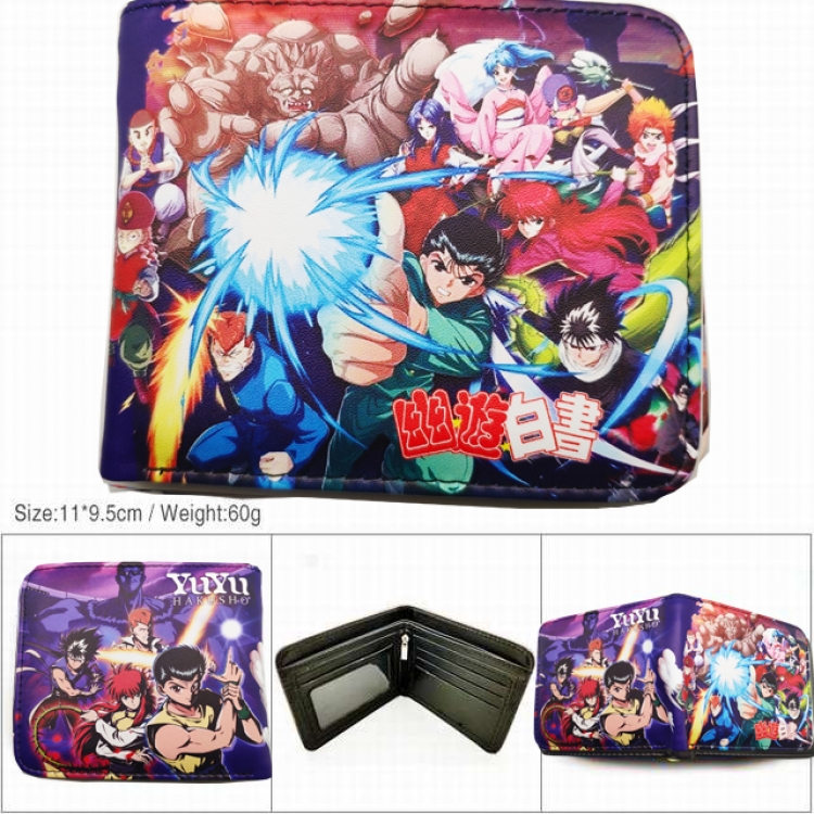 YuYu Hakusho color picture two fold  Short wallet 11X9.5CM 60G HK-633