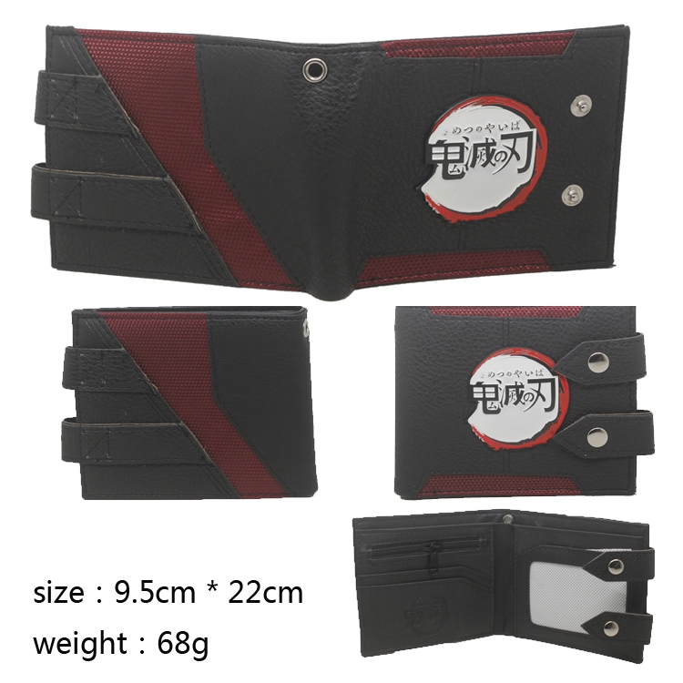 Demon Slayer Kimets Press-button red wallet 9.5cmx22cm  0.068kg