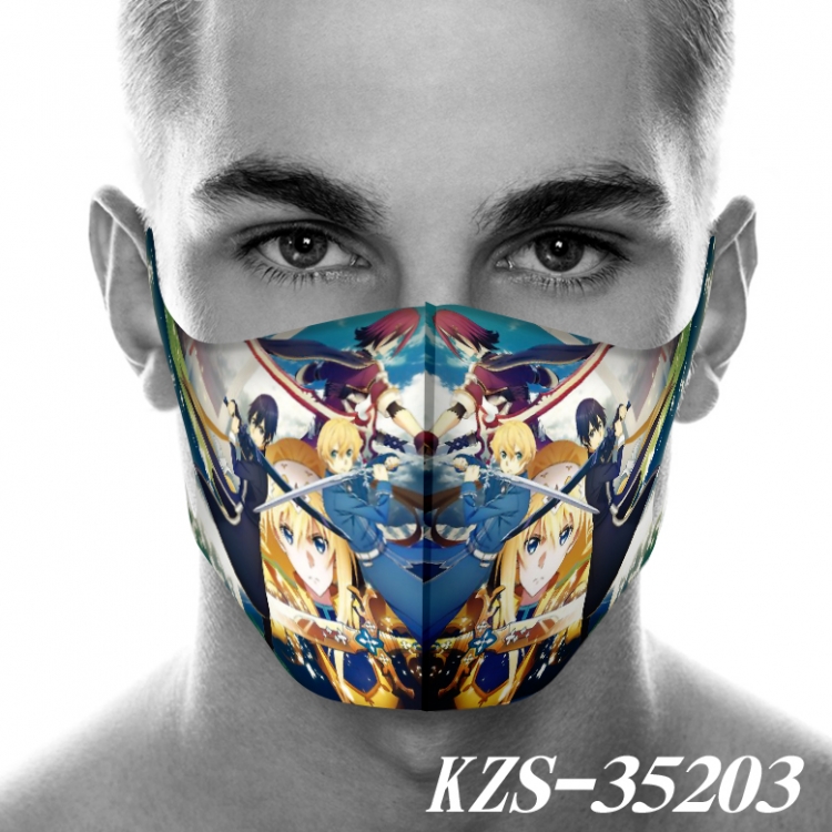 Sword Art Online  Anime 3D digital printing masks  price for 5 pcs KZS-35203A