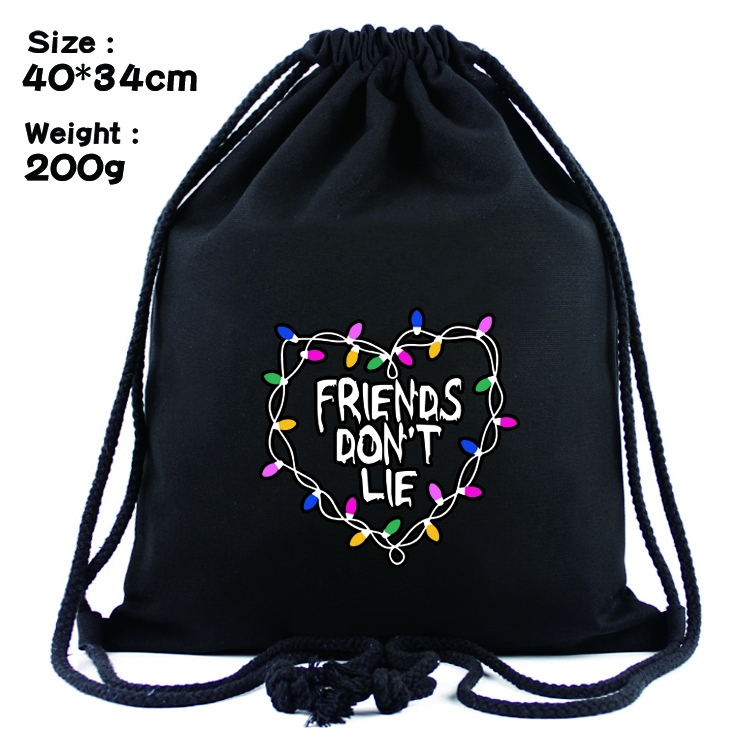 Stranger Things Anime Drawstring Bags Bundle Backpack  40x34cm  style 4