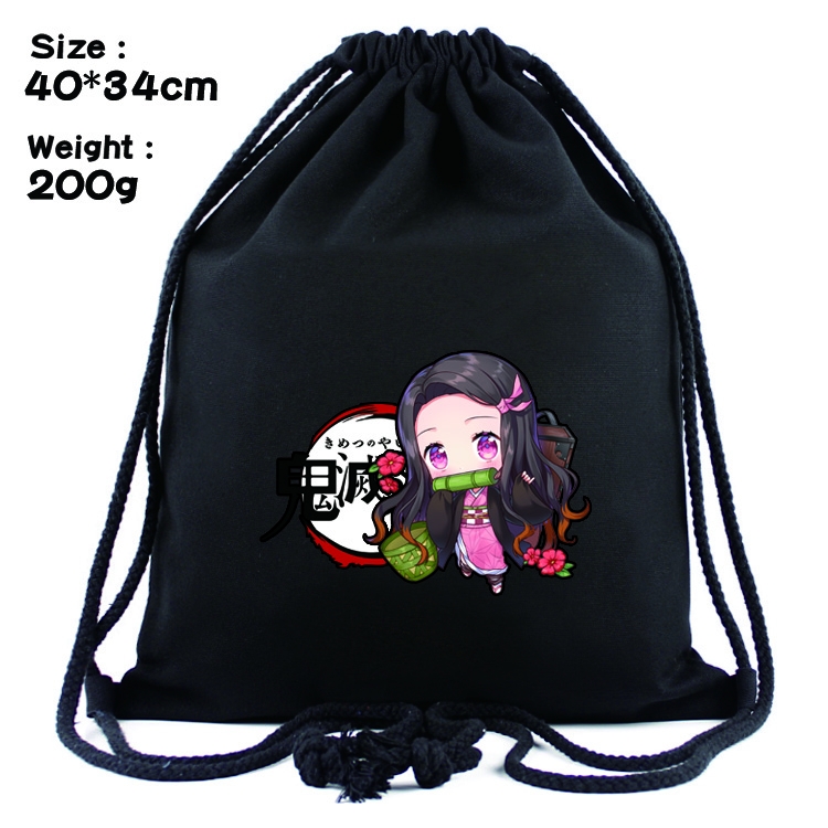 Demon Slayer Kimets Anime Drawstring Bags Bundle Backpack  40x34cm  style 15