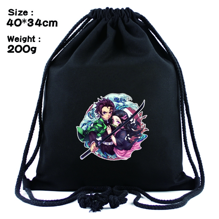 Demon Slayer Kimets Anime Drawstring Bags Bundle Backpack  40x34cm  style 4