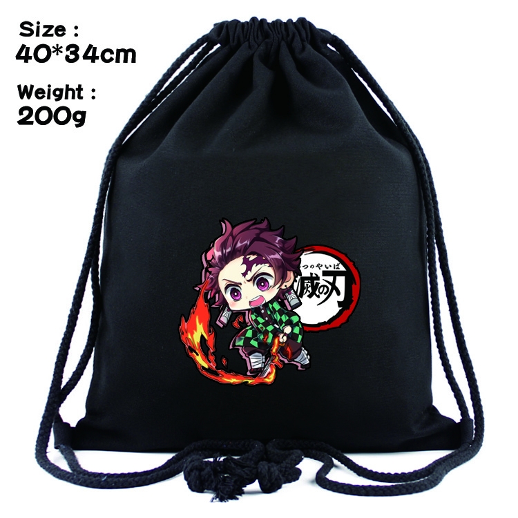 Demon Slayer Kimets Anime Drawstring Bags Bundle Backpack  40x34cm  style 10