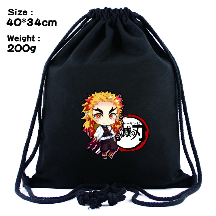 Demon Slayer Kimets Anime Drawstring Bags Bundle Backpack  40x34cm  style 14