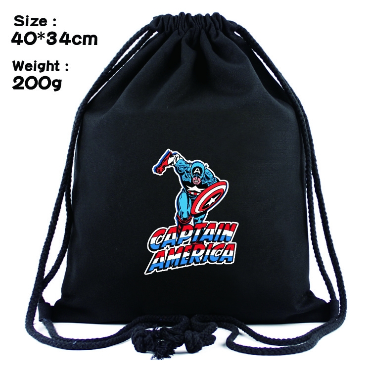 Superhero Captain America Anime Drawstring Bags Bundle Backpack style 2