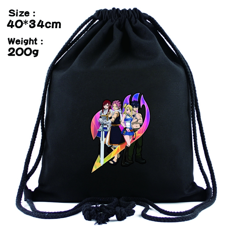 Fairy tail Anime Drawstring Bags Bundle Backpack  style 8