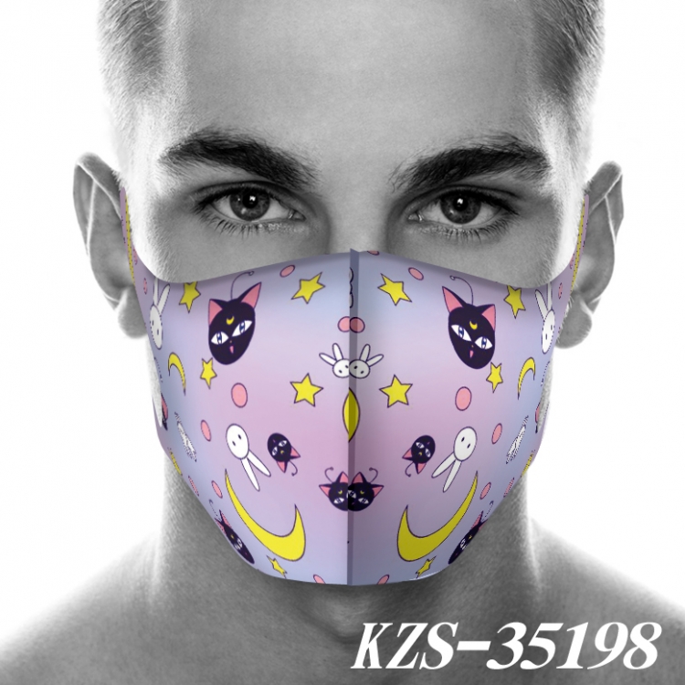 Sailormoon 3D digital printing masks price for 5 pcs KZS-35198A