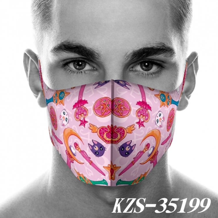 Sailormoon 3D digital printing masks price for 5 pcs KZS-35199A