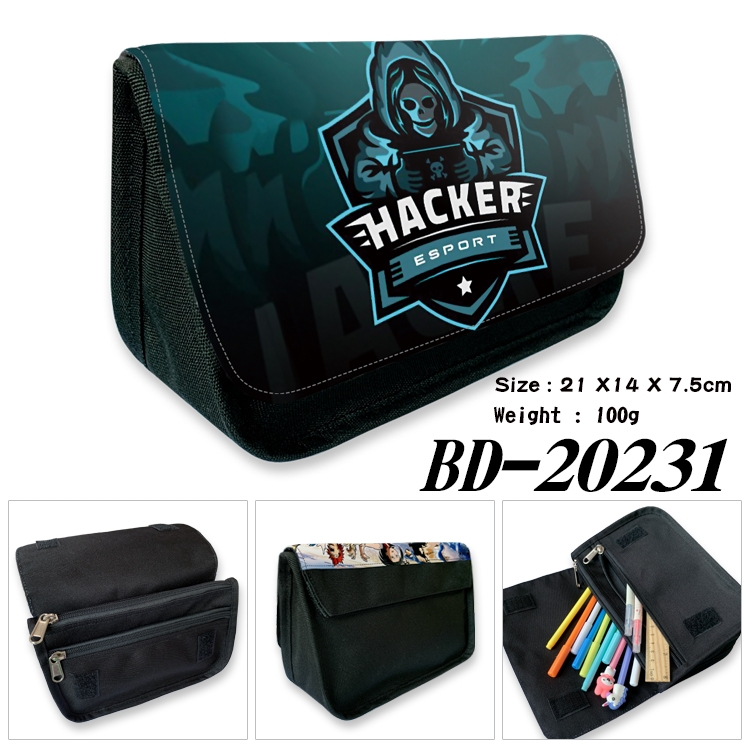 Anime double layer  canvas pencil bag wallet 21X14X7.5CM 100G