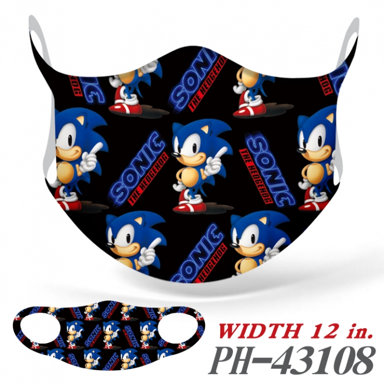 Sonic The Heogehog Anime Ice silk  seamless Mask   price for 5 pcs