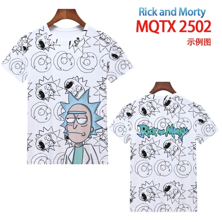 Rick and  Morty Full color printing flower short sleeve T-shirt 2XS-4XL, 9 sizes  MQTX-2502