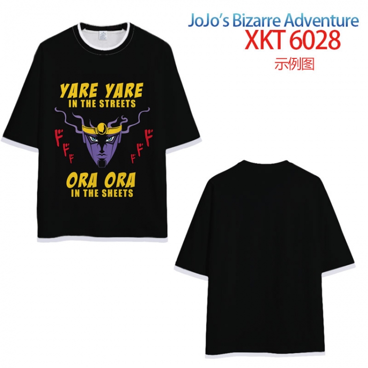JoJos Bizarre Adventure Loose short-sleeved T-shirt with black (white) edge 9 sizes from S to 6XL XKT6028